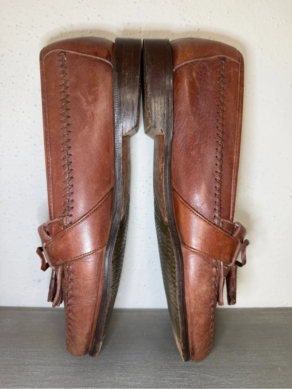 Vintage Johnston & Murphy Mens 8.5 Loafer Tasseled Slip On Leather Made USA